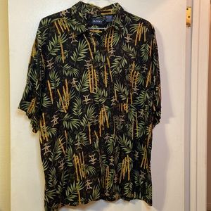 Puritan Mens Xl Bamboo Theme Cabana Shirt